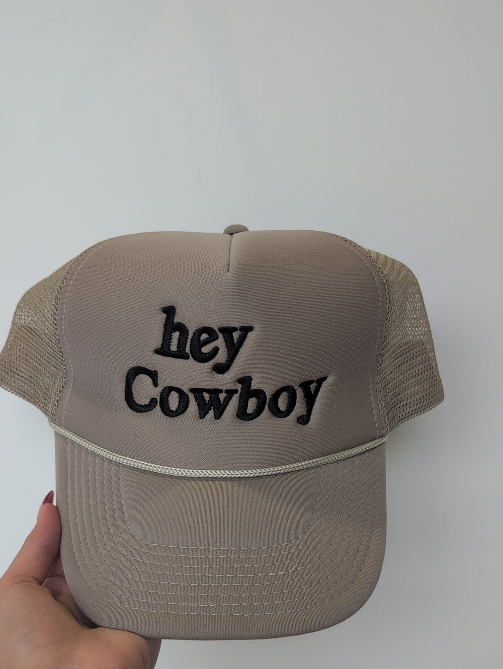 Hey Cowboy Taupe Trucker Cap - Unbranded
